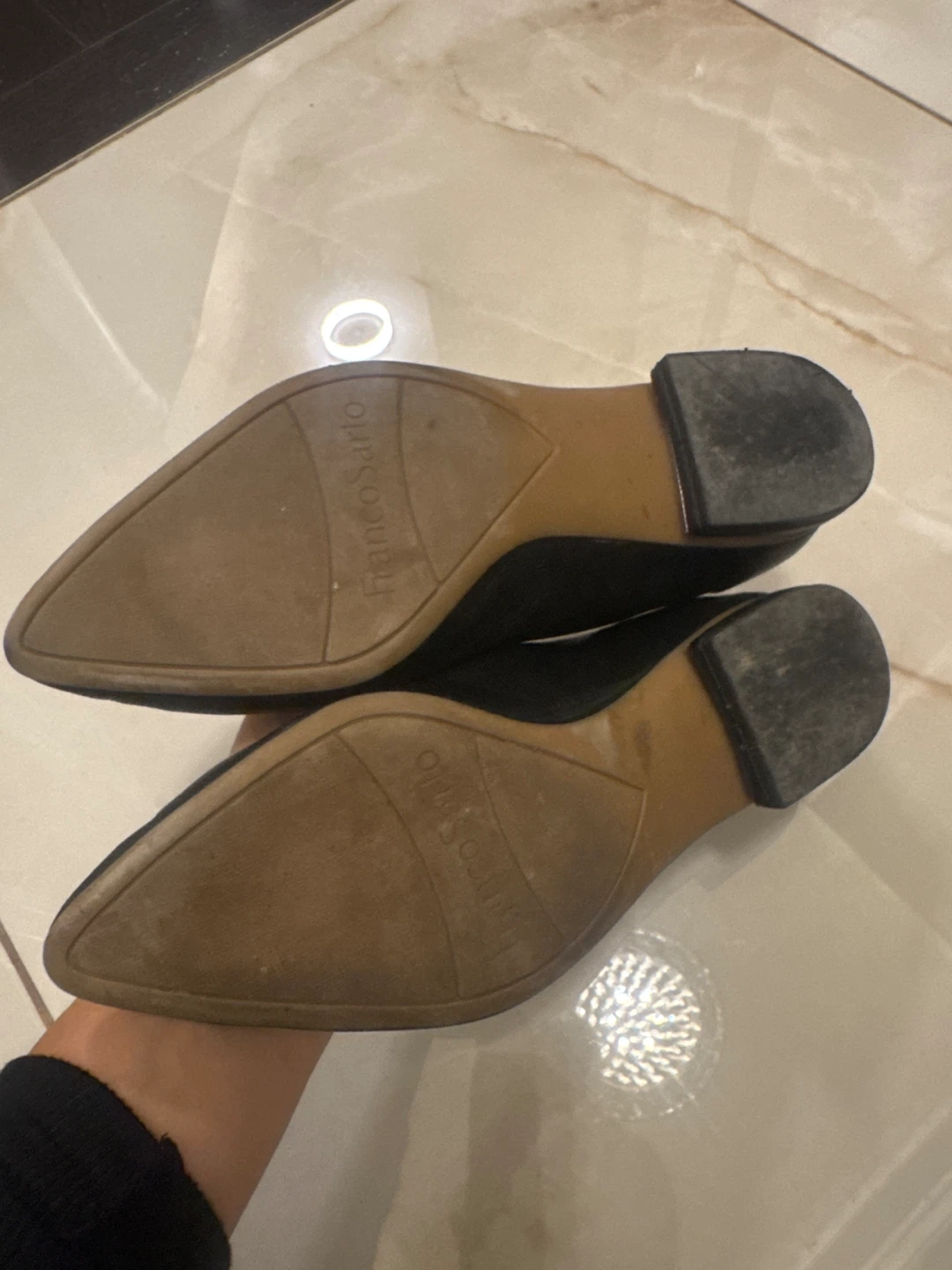 Franco Sarto Black Leather Flats - Size 7 - photo 3