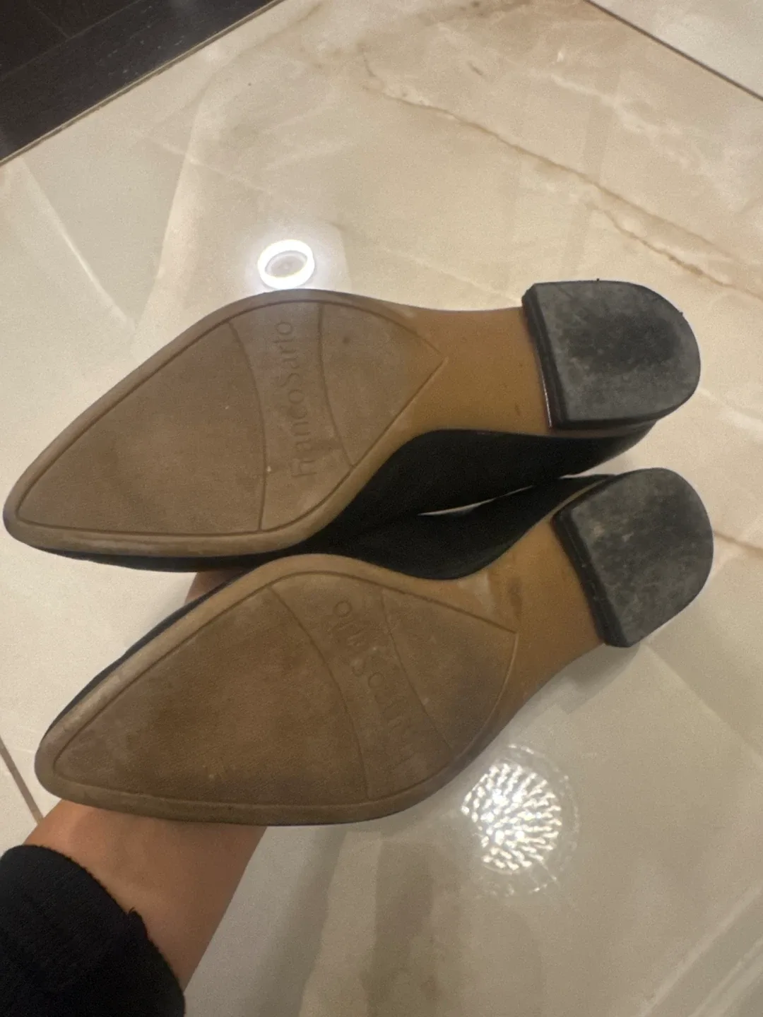 Franco Sarto Black Leather Flats - Size 7 image indicator(3)