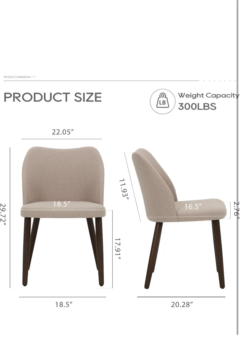 Dining Chairs - Beige Fabric, Dark Wood Legs image indicator(2)