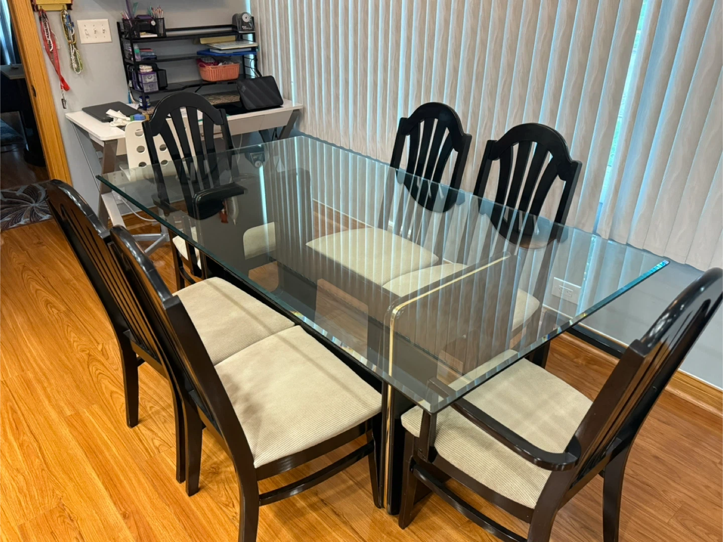 Dining Table with 6 Chairs - Black - photo 2