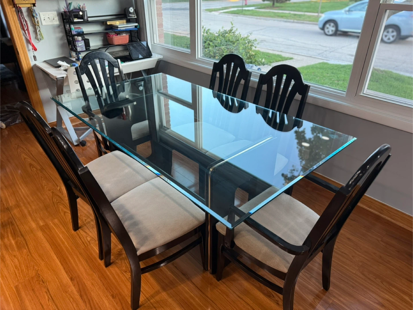 Dining Table with 6 Chairs - Black