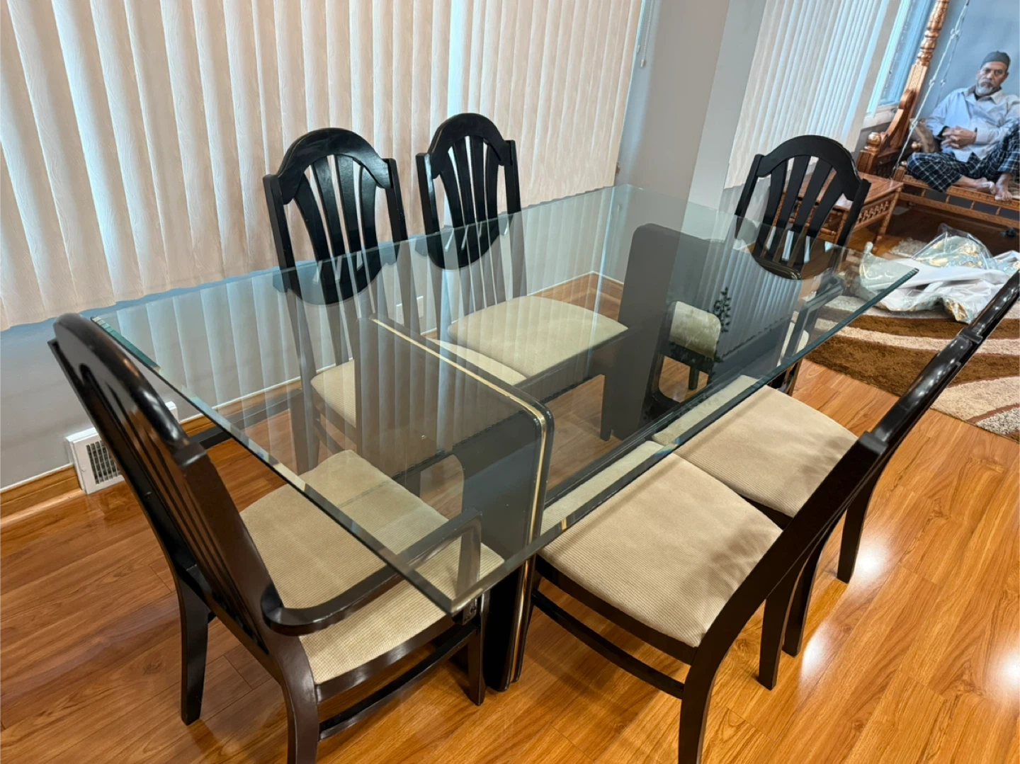 Dining Table with 6 Chairs - Black - photo 3