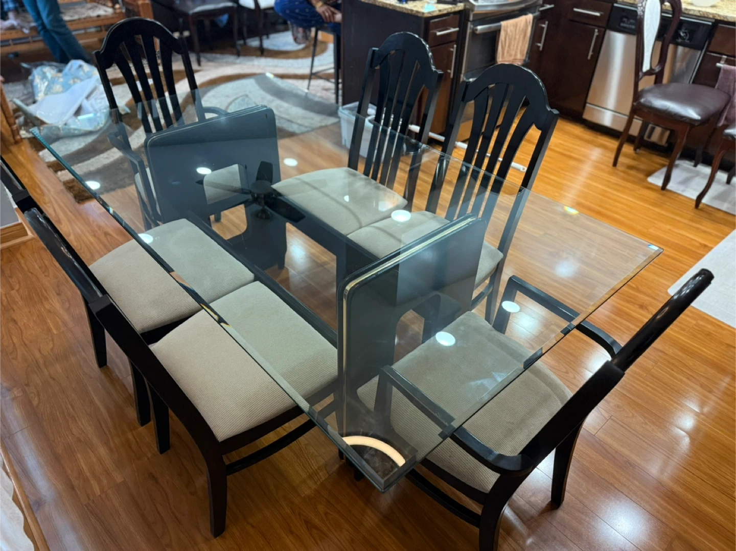 Dining Table with 6 Chairs - Black - photo 4