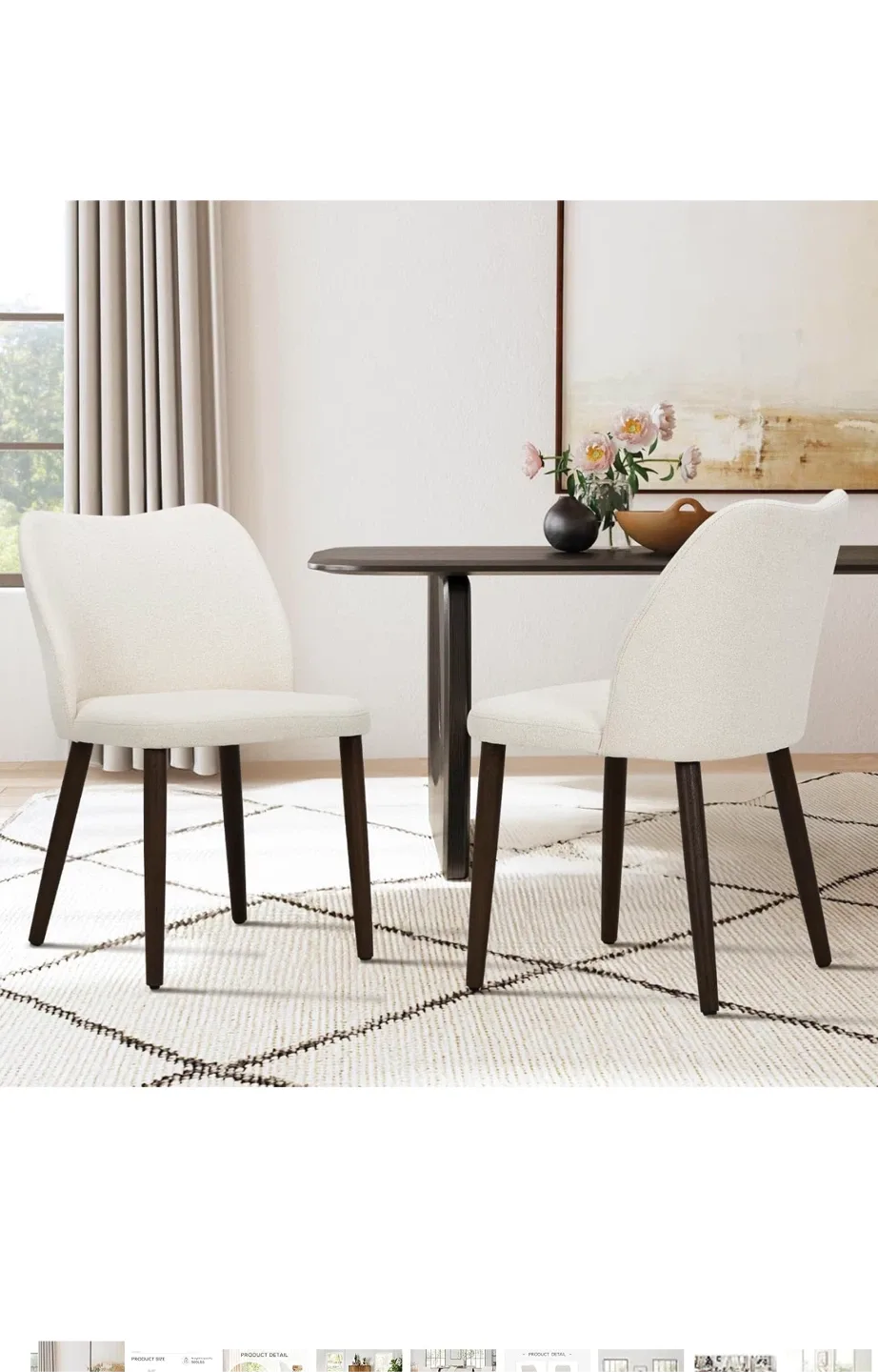 Upholstered Dining Chair with Rubberwood Frame thumbnail