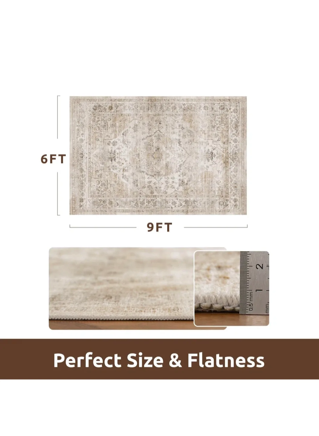 9x6 ft Beige Area Rug image indicator(2)