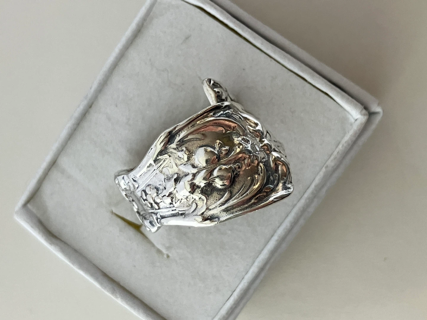 Cellini Sterling Silver Vintage spoon Ring Size Adjustable - photo 2