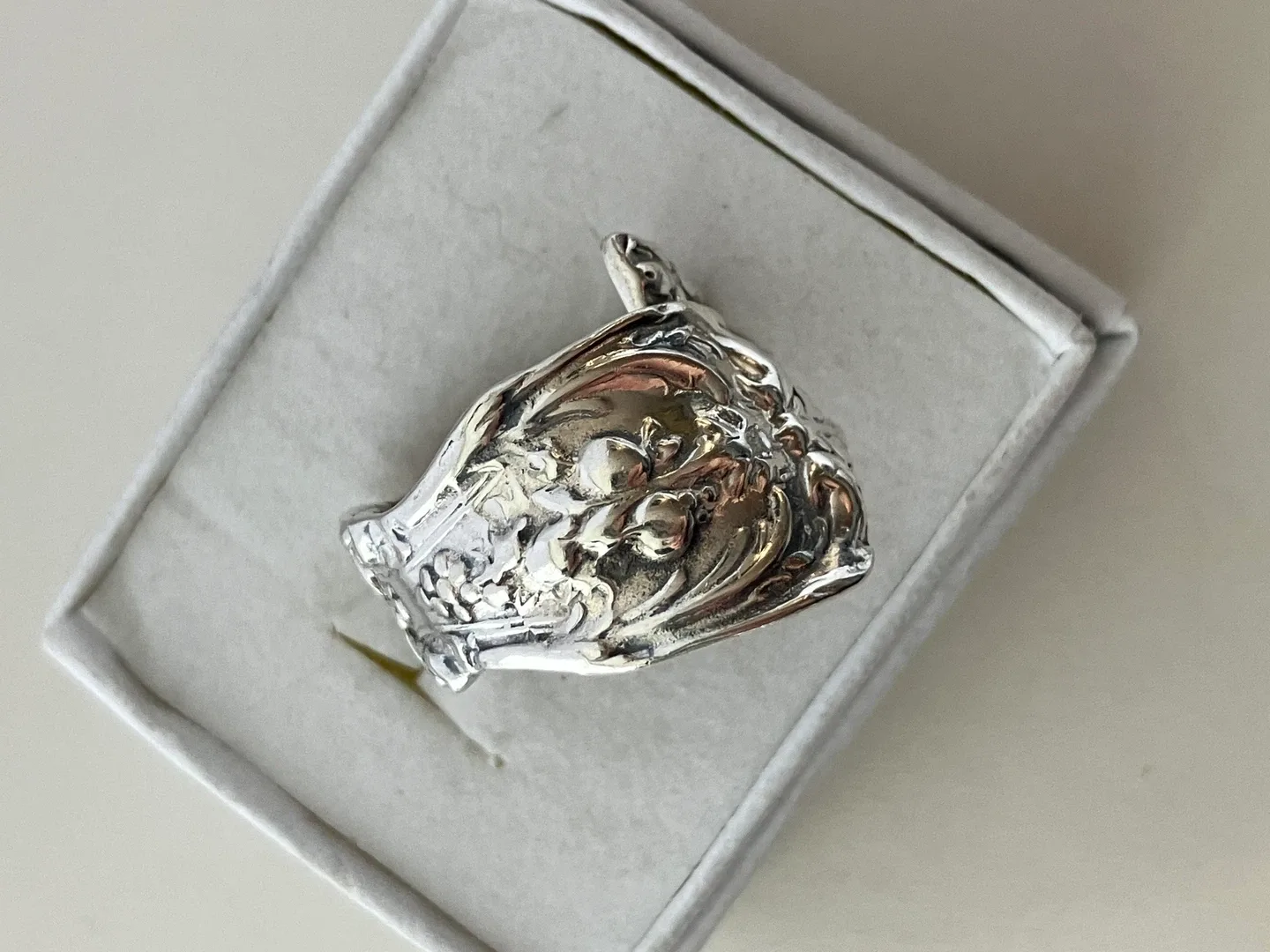 Cellini Sterling Silver Vintage spoon Ring Size Adjustable image indicator(2)