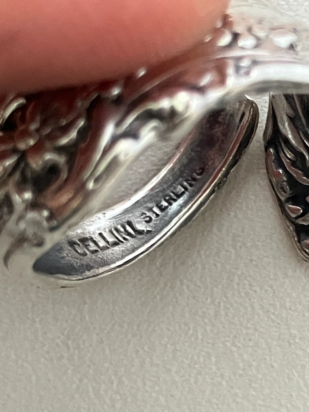 Cellini Sterling Silver Vintage spoon Ring Size Adjustable - photo 4