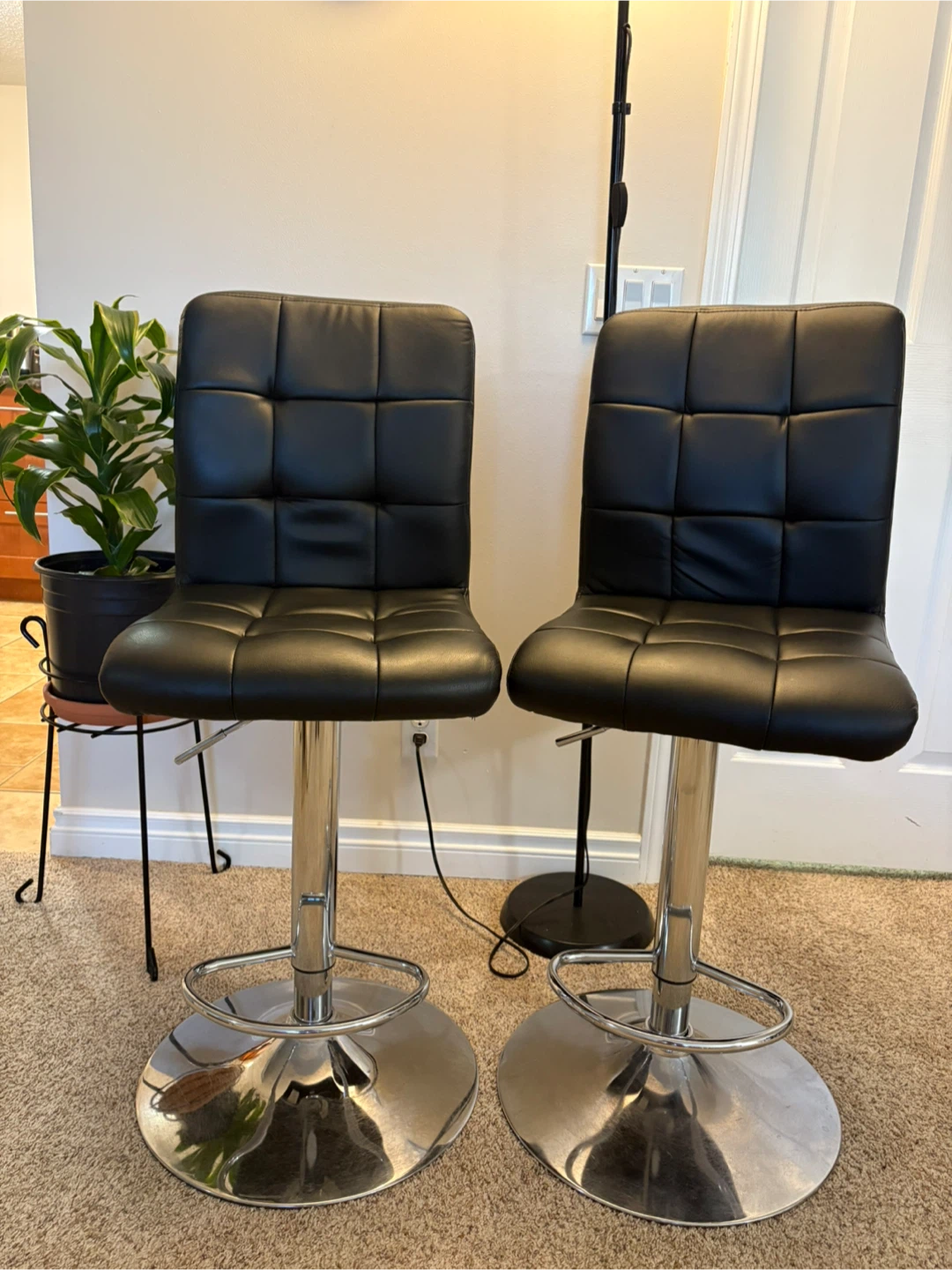 Pair of Black Bar Stools