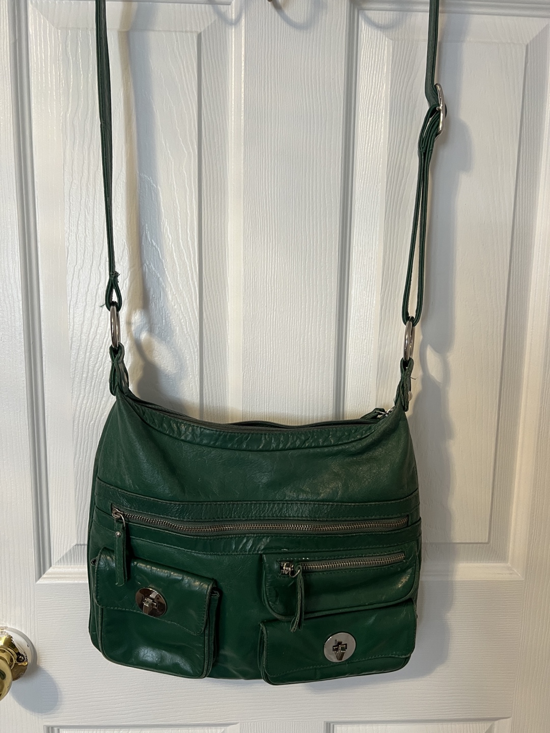 Danier Green Leather Shoulder Bag