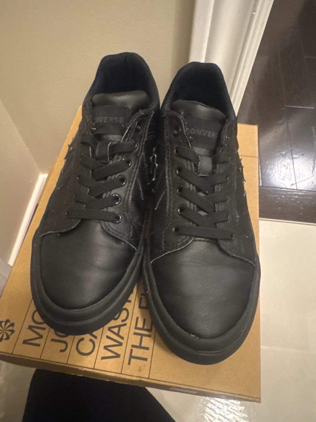 Converse Black Leather Sneakers