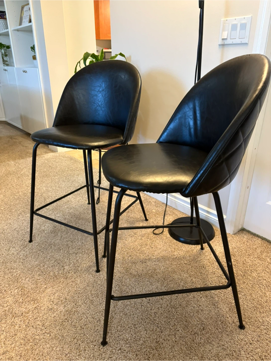 Set of 2 Black Bar Stools - photo 3