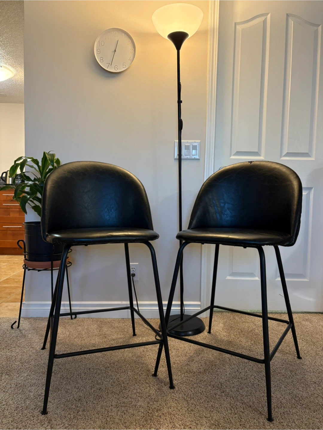 Set of 2 Black Bar Stools - photo 2