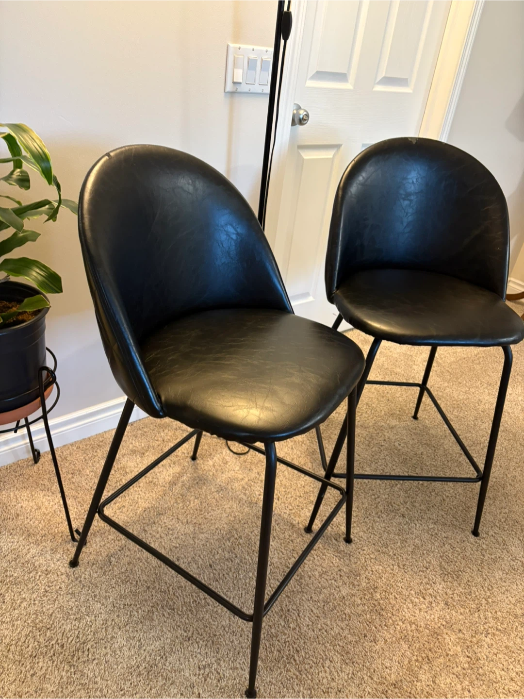 Set of 2 Black Bar Stools - photo 4
