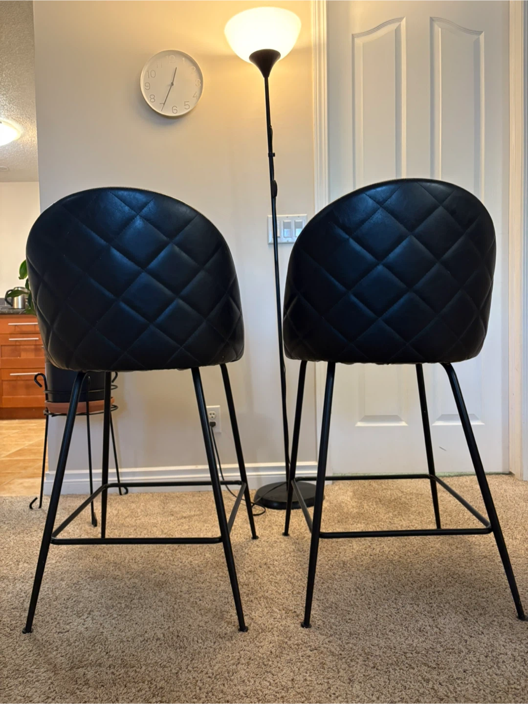 Set of 2 Black Bar Stools