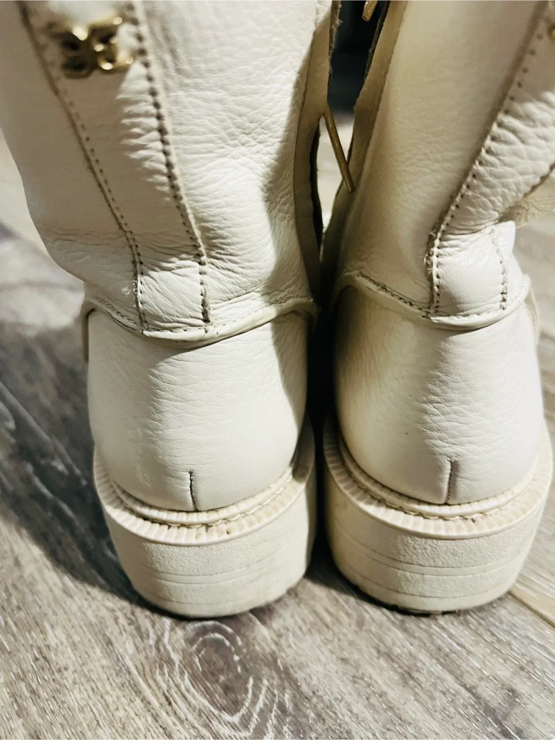 Sam Edelman LUE White Leather Boots - Size 8 image indicator(4)