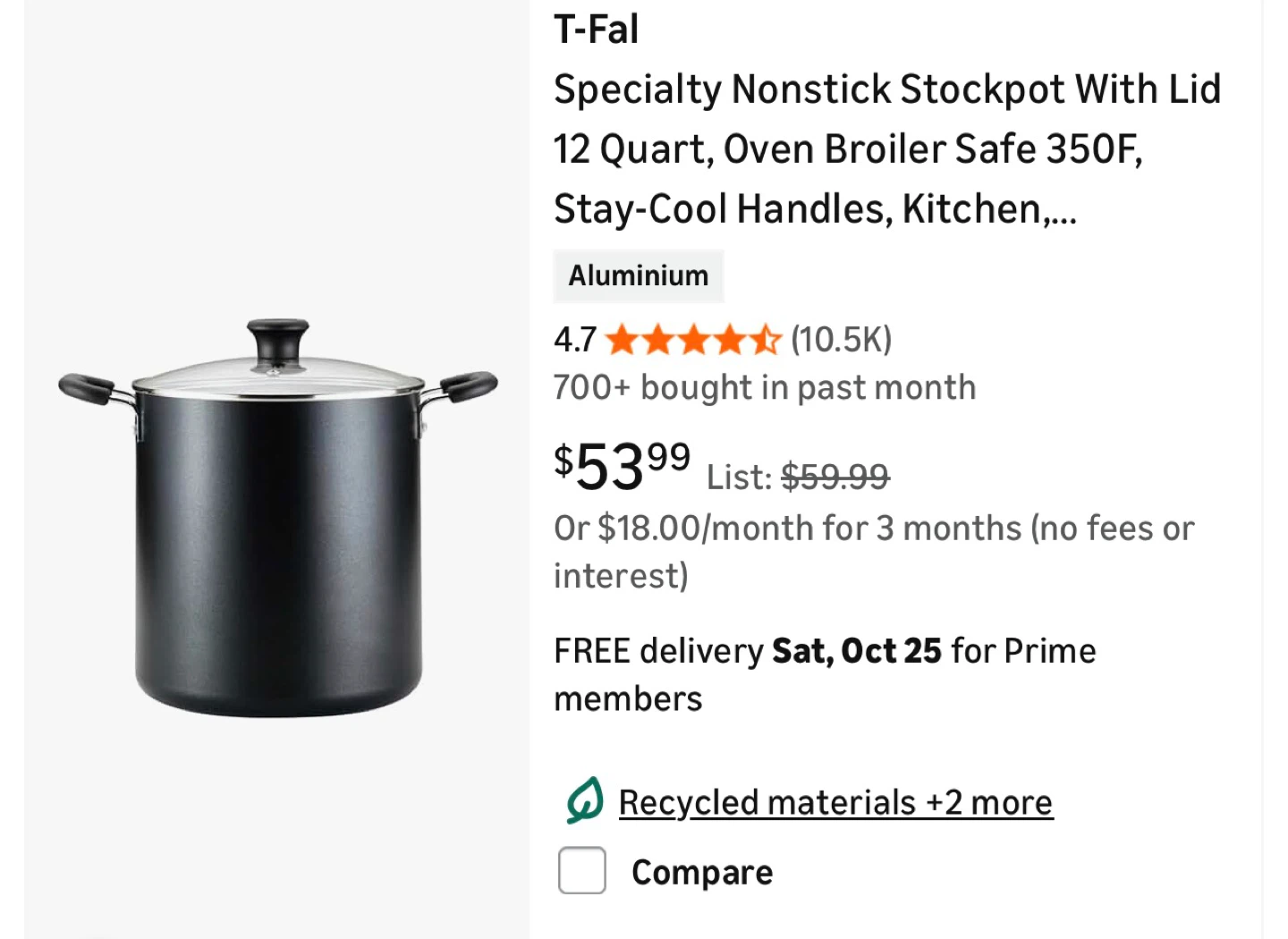 T-Fal 12 Quart Nonstick Stockpot with Lid - photo 2