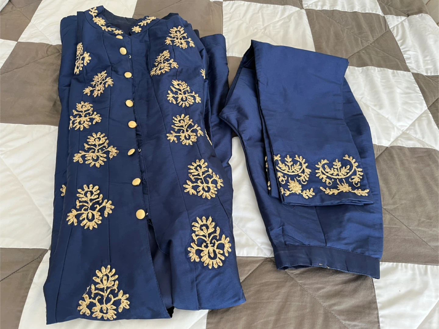 Blue Embroidered Suit - photo 3