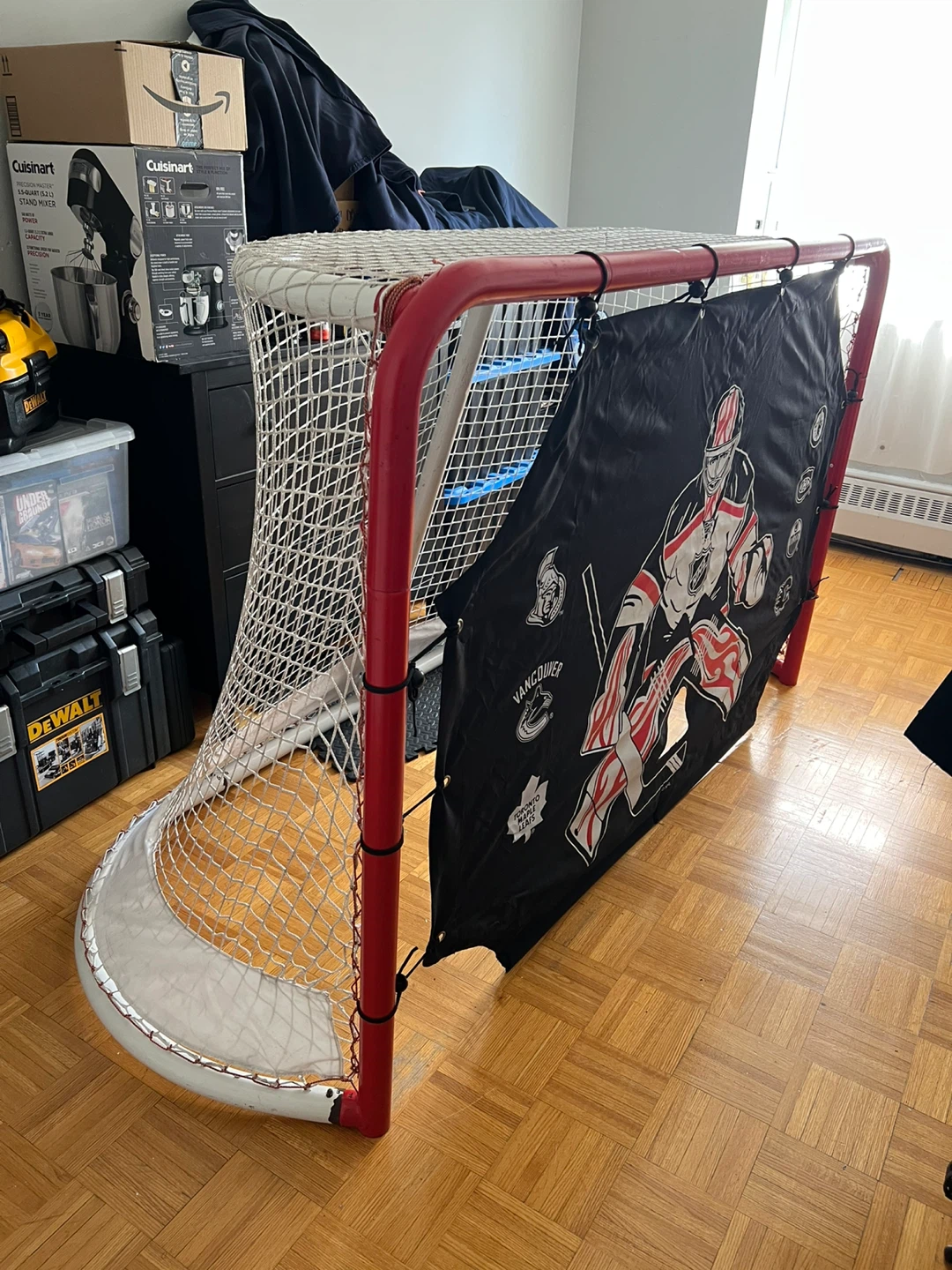 Hockey Net 72” heavy duty steel with Shooting Tarp