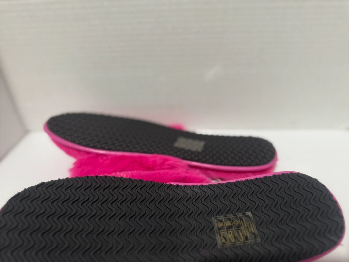 Joe Fresh Pink Fuzzy Slippers - Size M/M - photo 3