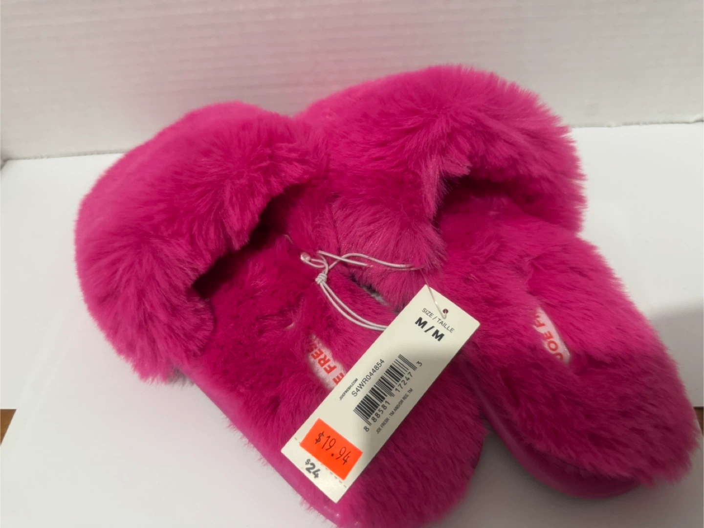 Joe Fresh Pink Fuzzy Slippers - Size M/M - photo 2