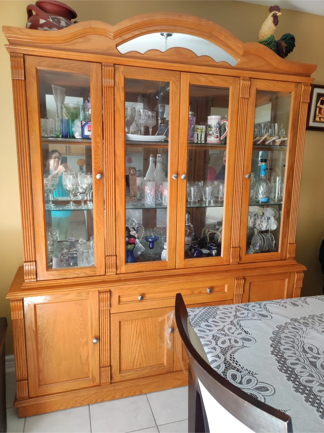 Dining Room Set: Table, 6 Chairs & Display Cabinet - photo 3