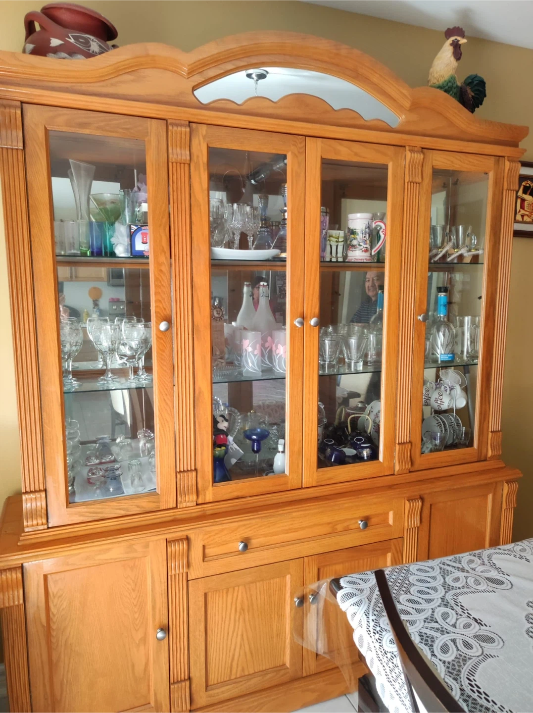 Dining Room Set: Table, 6 Chairs & Display Cabinet - photo 4