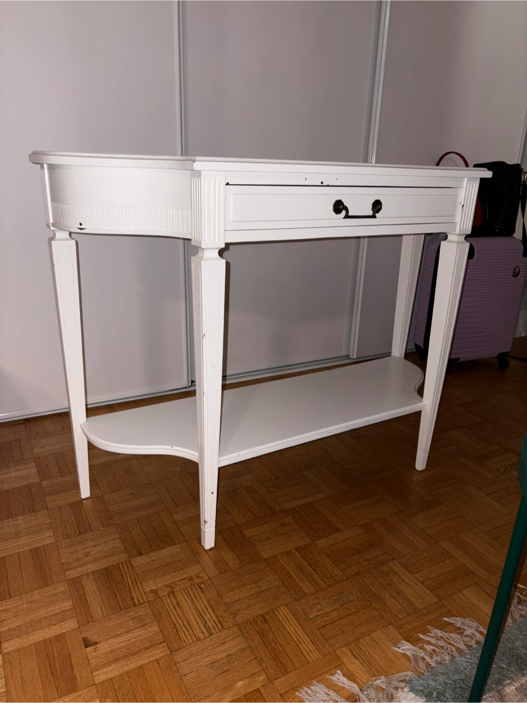 Painted Vintage Console Table with Drawer - photo 2