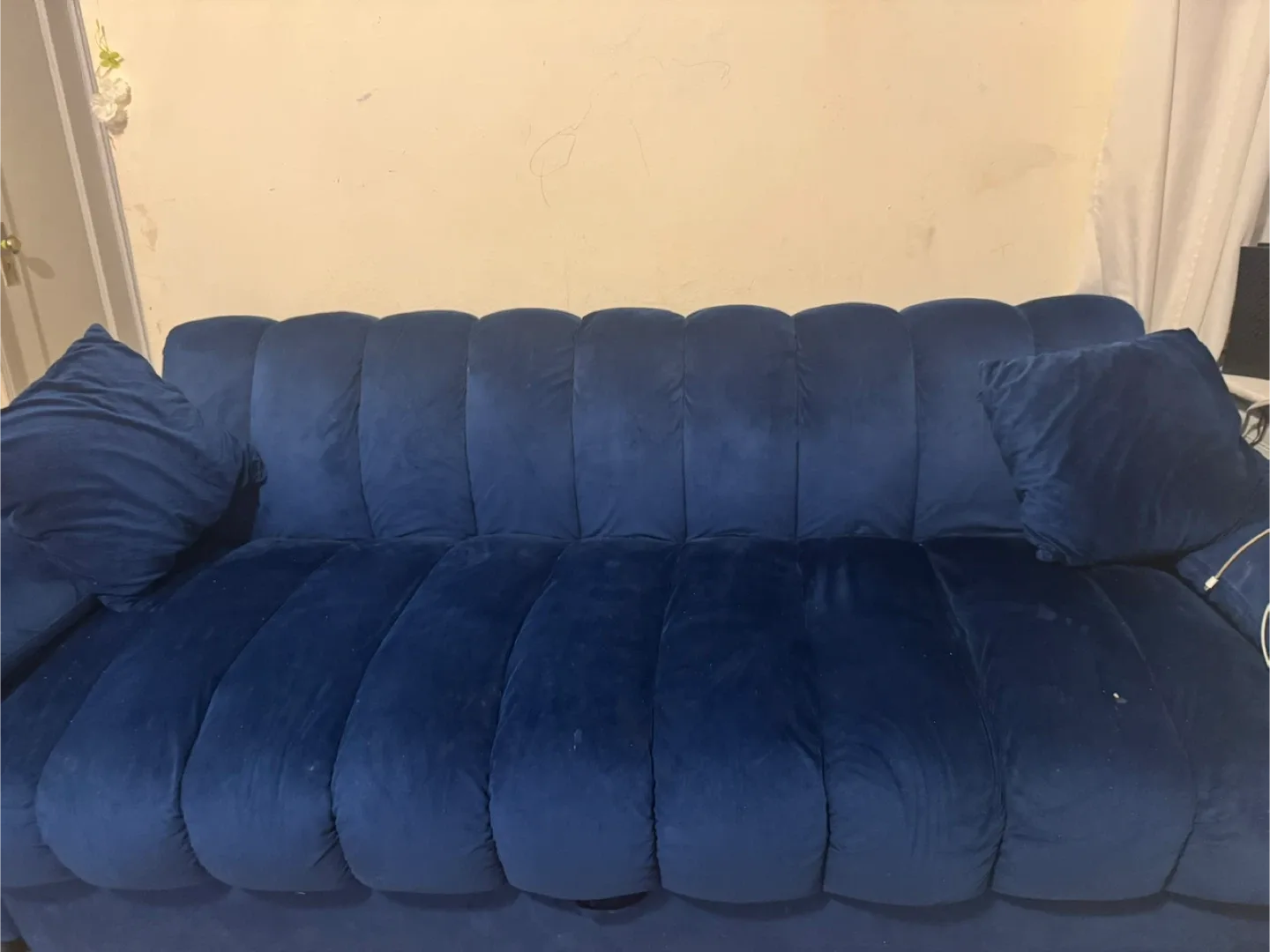 Blue Velvet Sleeper Sofa Bed image indicator(2)