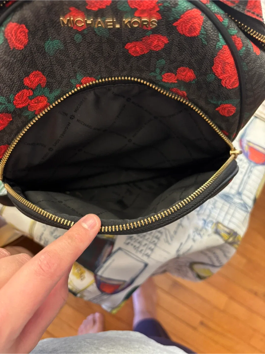 Michael Kors Rose Print Backpack image indicator(2)