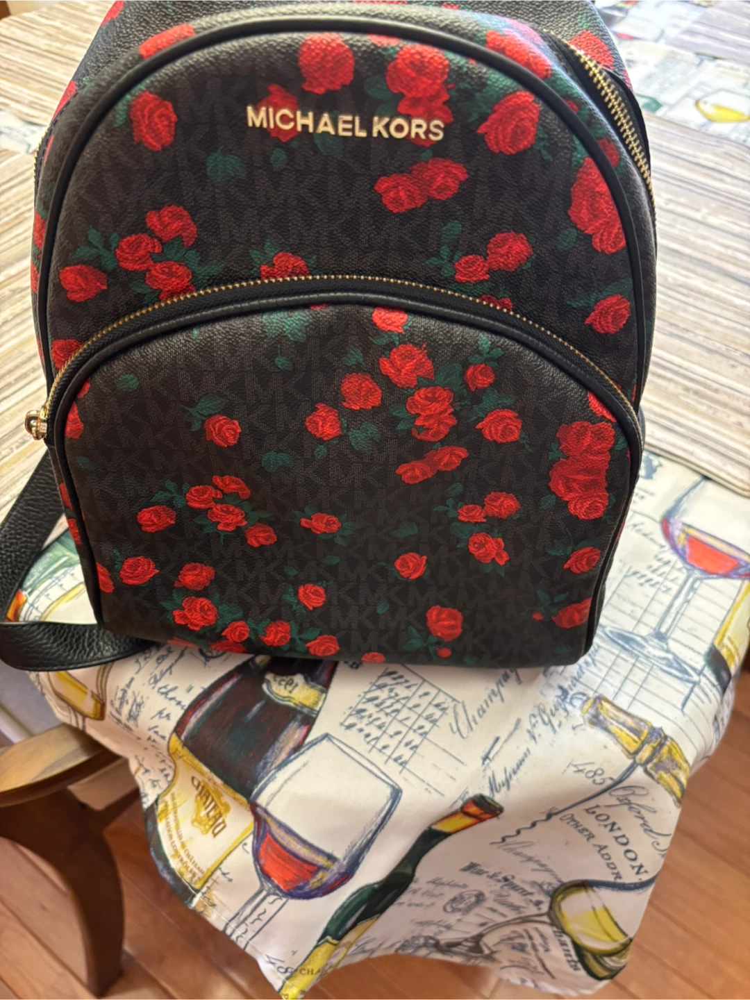 Michael Kors Rose Print Backpack