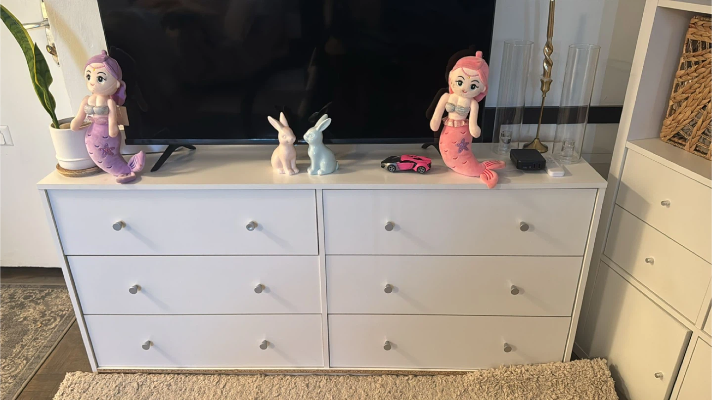 White 6-Drawer Dresser - photo 2
