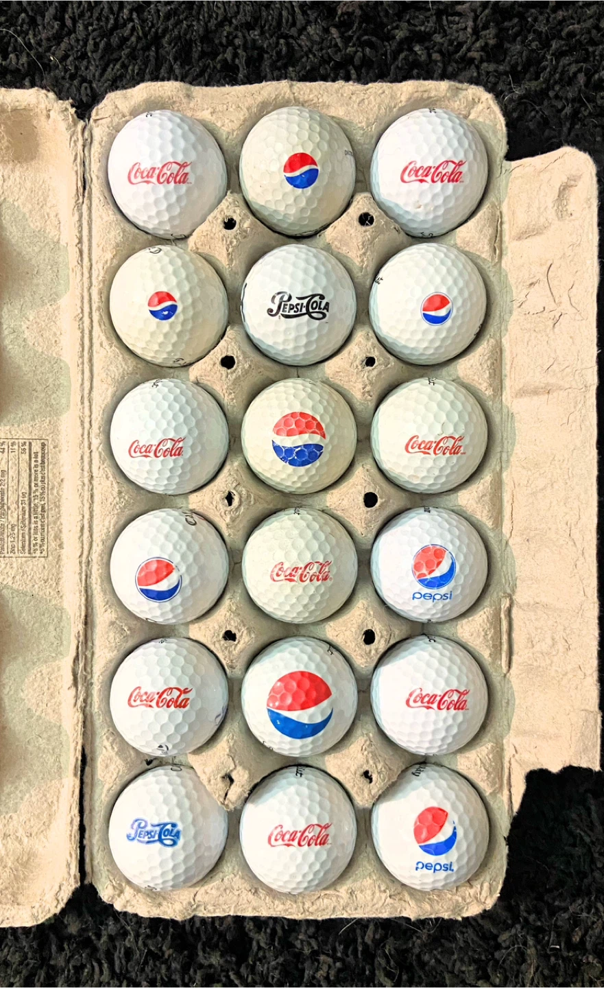 18 Coca-Cola Coke & Pepsi Logo Golf Balls - photo 2