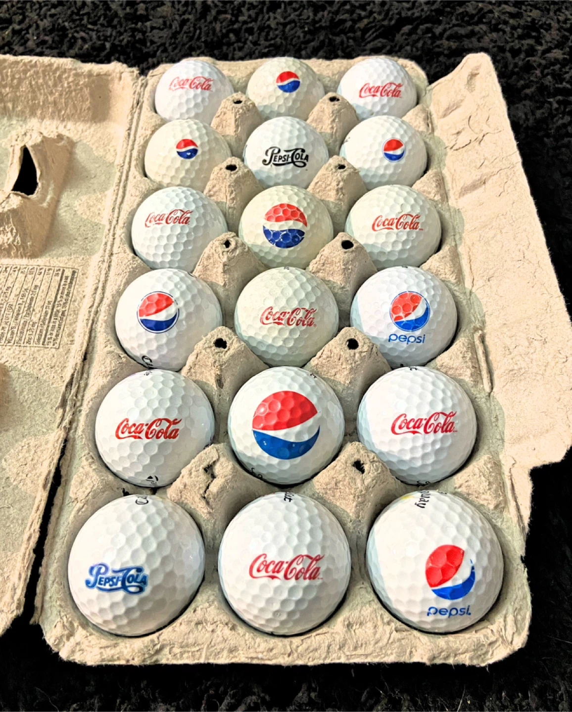 18 Coca-Cola Coke & Pepsi Logo Golf Balls