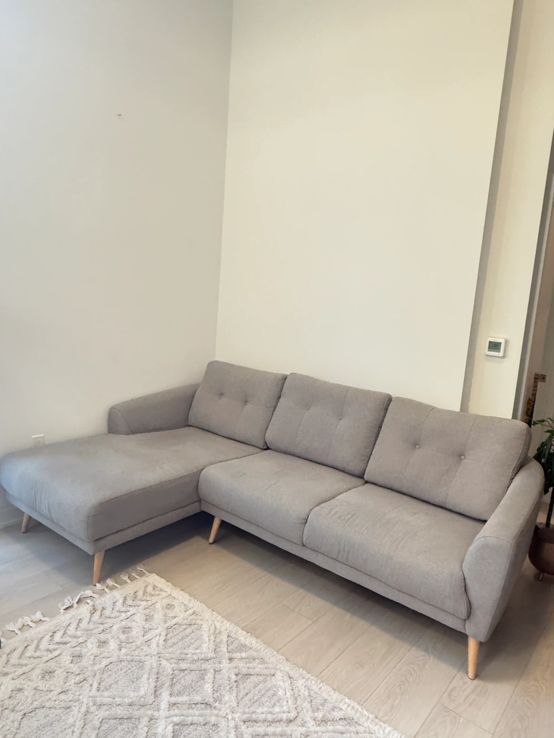 Structube Grey Sectional Sofa with left side Chaise Lounge