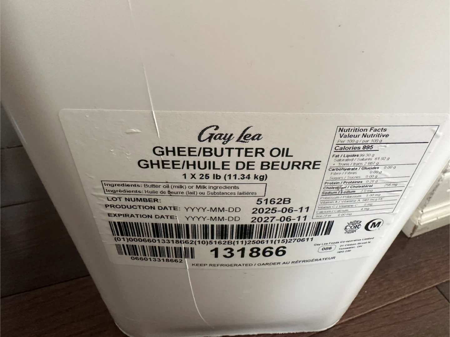 Gay Lea Ghee/Butter Oil - 25 lb (11.34 kg)