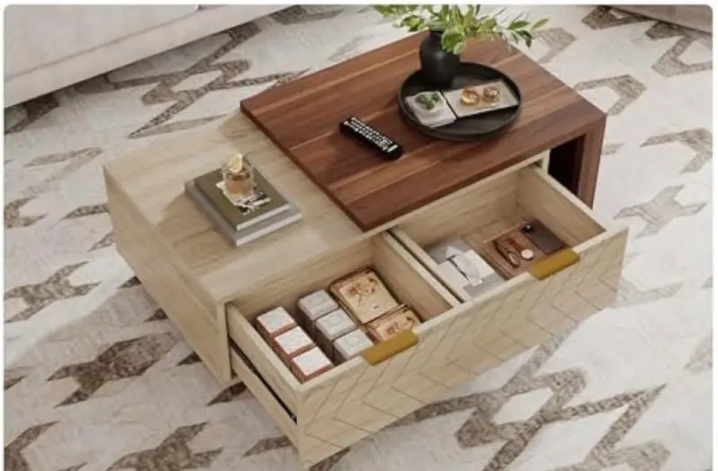 Extendable Two-Tone Coffee Table