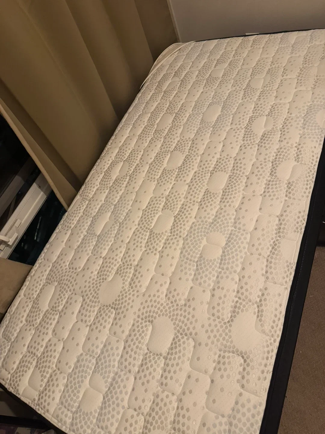 Twin metal bed frame with mattress