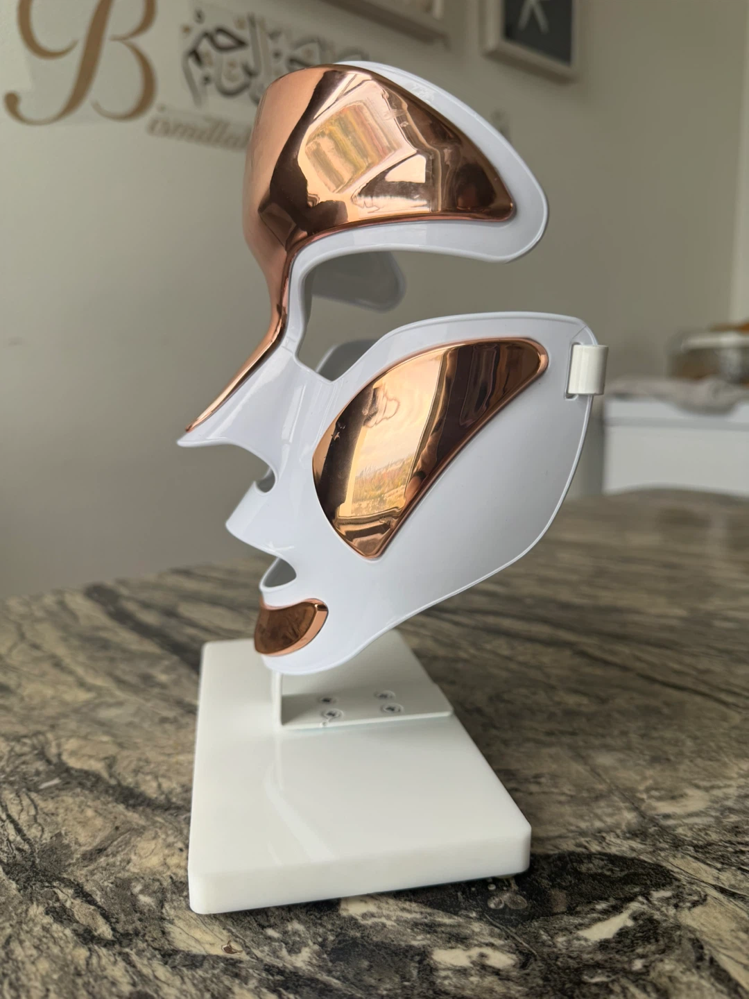 LED Facial Therapy Mask - Rose Gold & White - photo 2