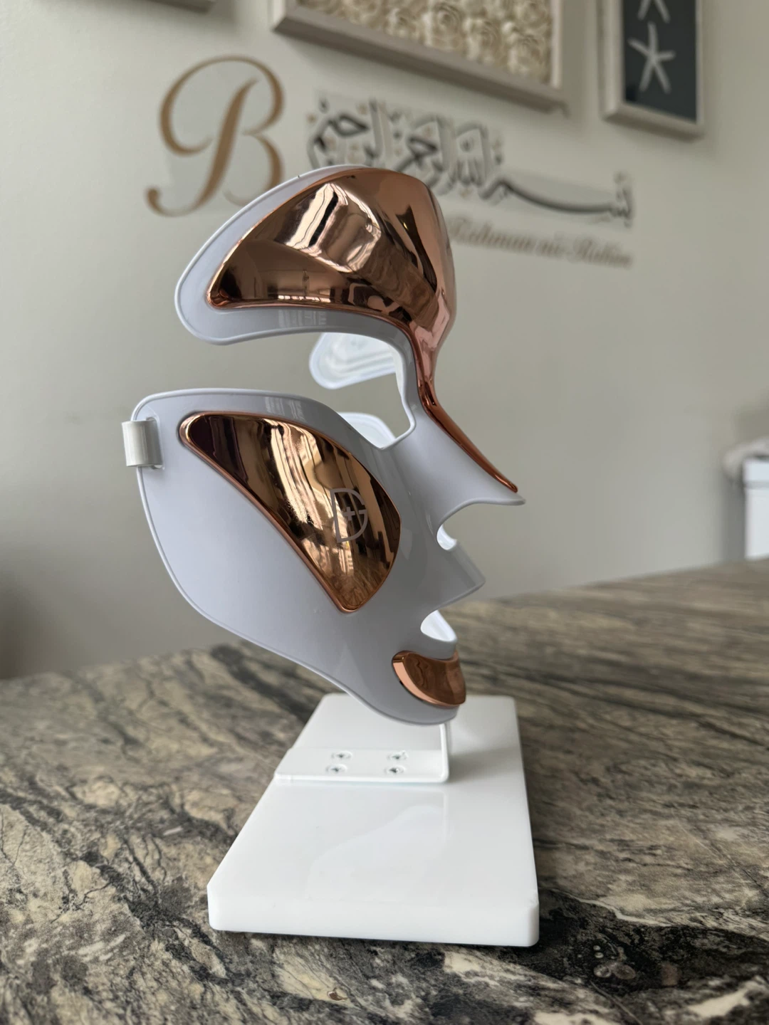 LED Facial Therapy Mask - Rose Gold & White - photo 4