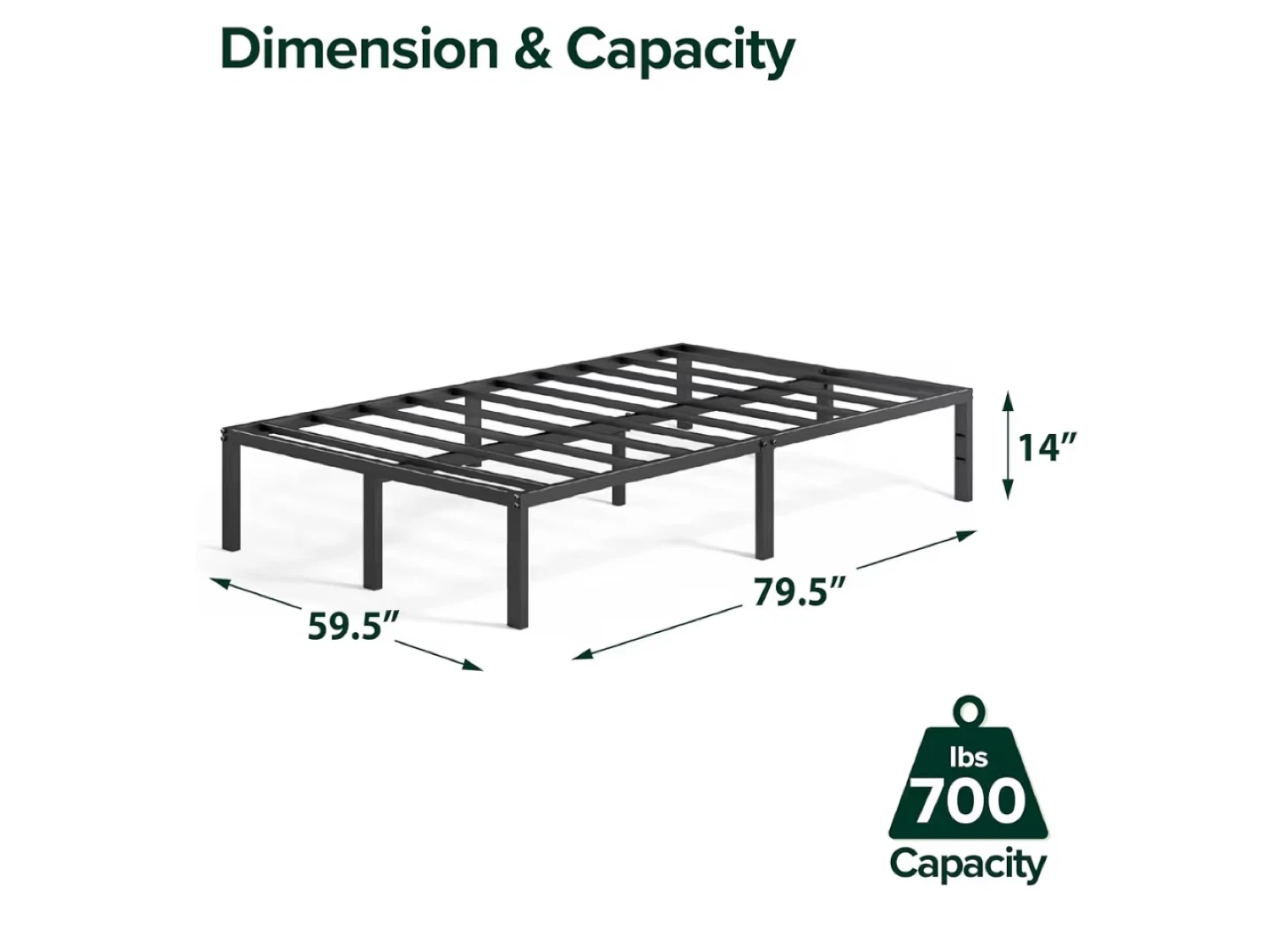 Zinus Queen Bed Frame & Mattress - photo 3