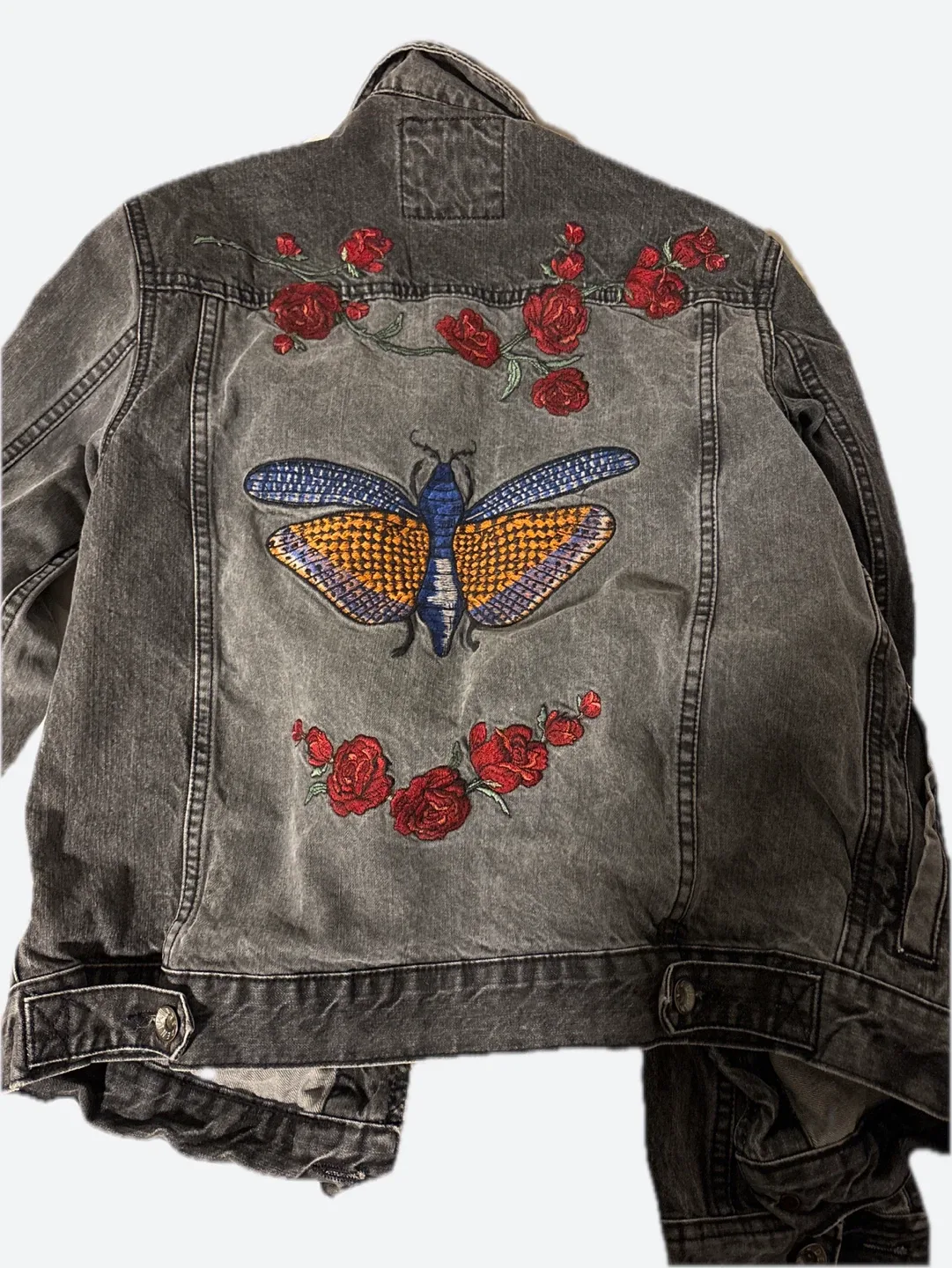 BDG Denim Jacket with Rose Embroidery image indicator(3)