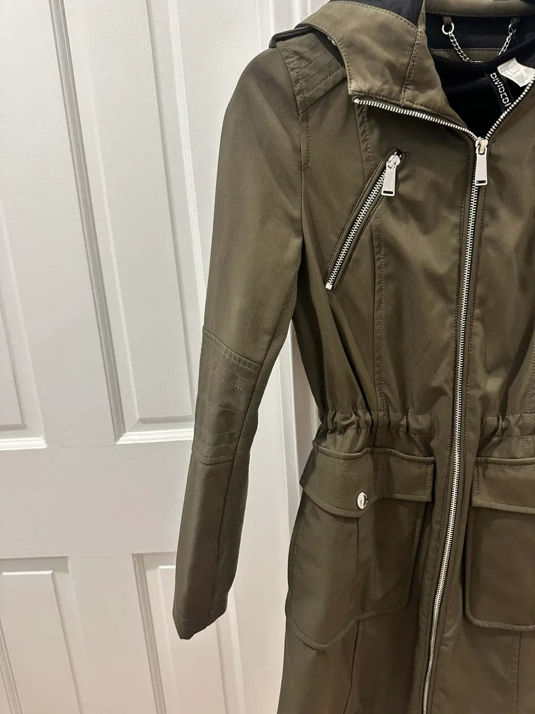 BCBGeneration Olive Green Hooded Jacket - Size S image indicator(3)