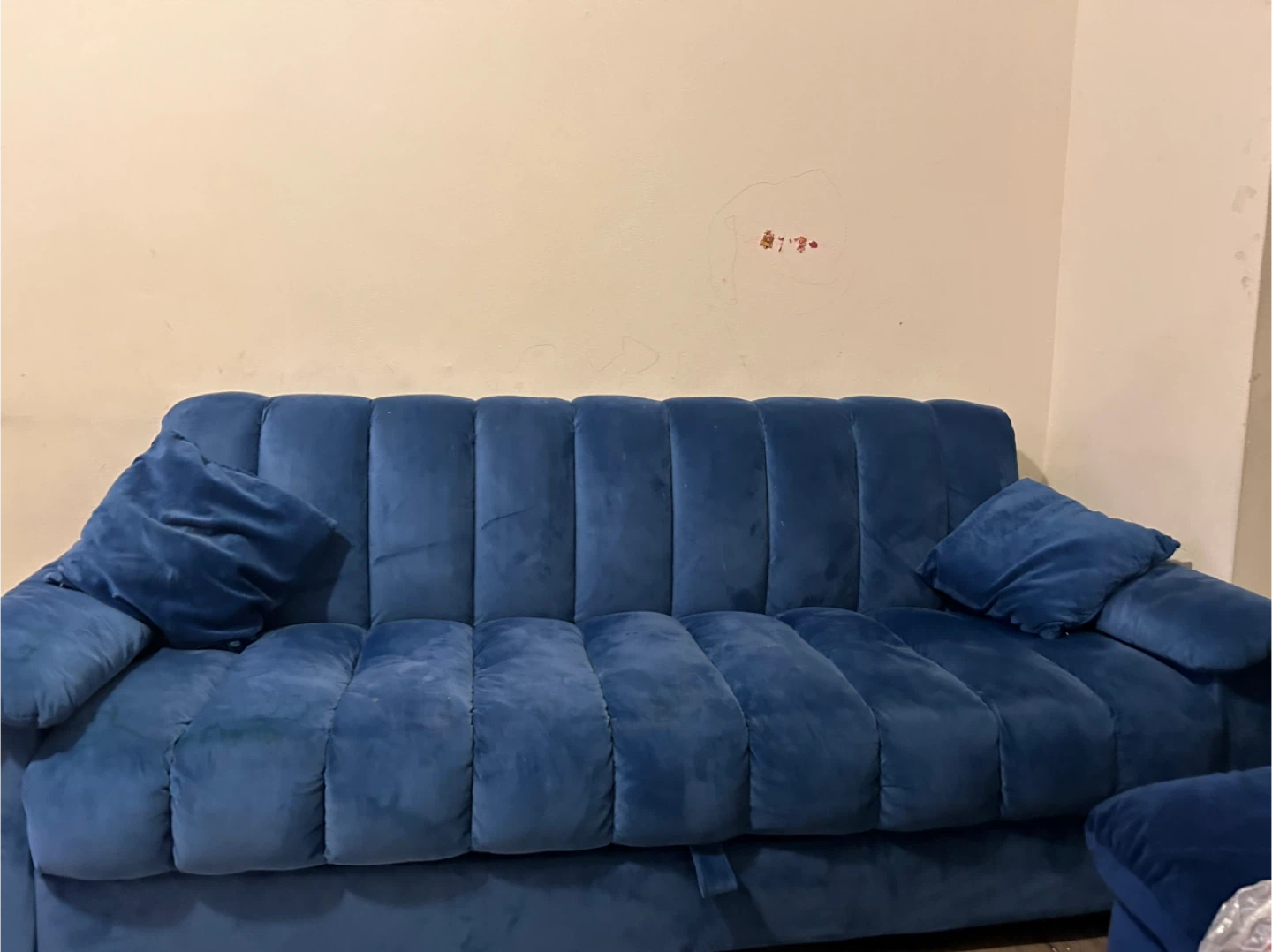Blue Sofa with Pillows