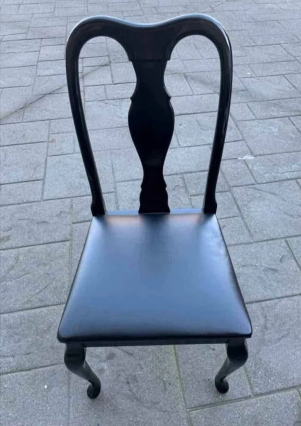 Black Wooden 2 Dining Chair & White Table Set - photo 2
