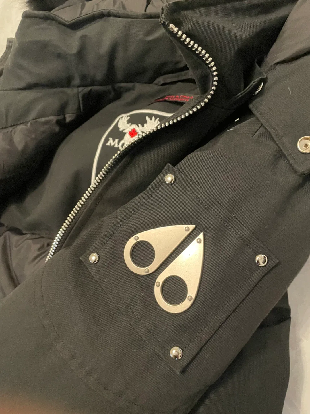 Moose Knuckles Black Bomber Jacket image indicator(3)