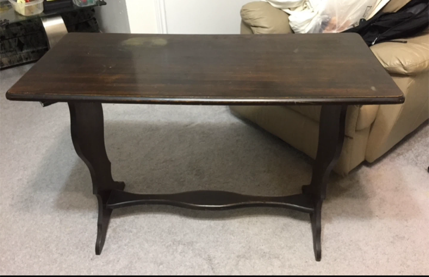 Vintage Dark Wood Accent Table