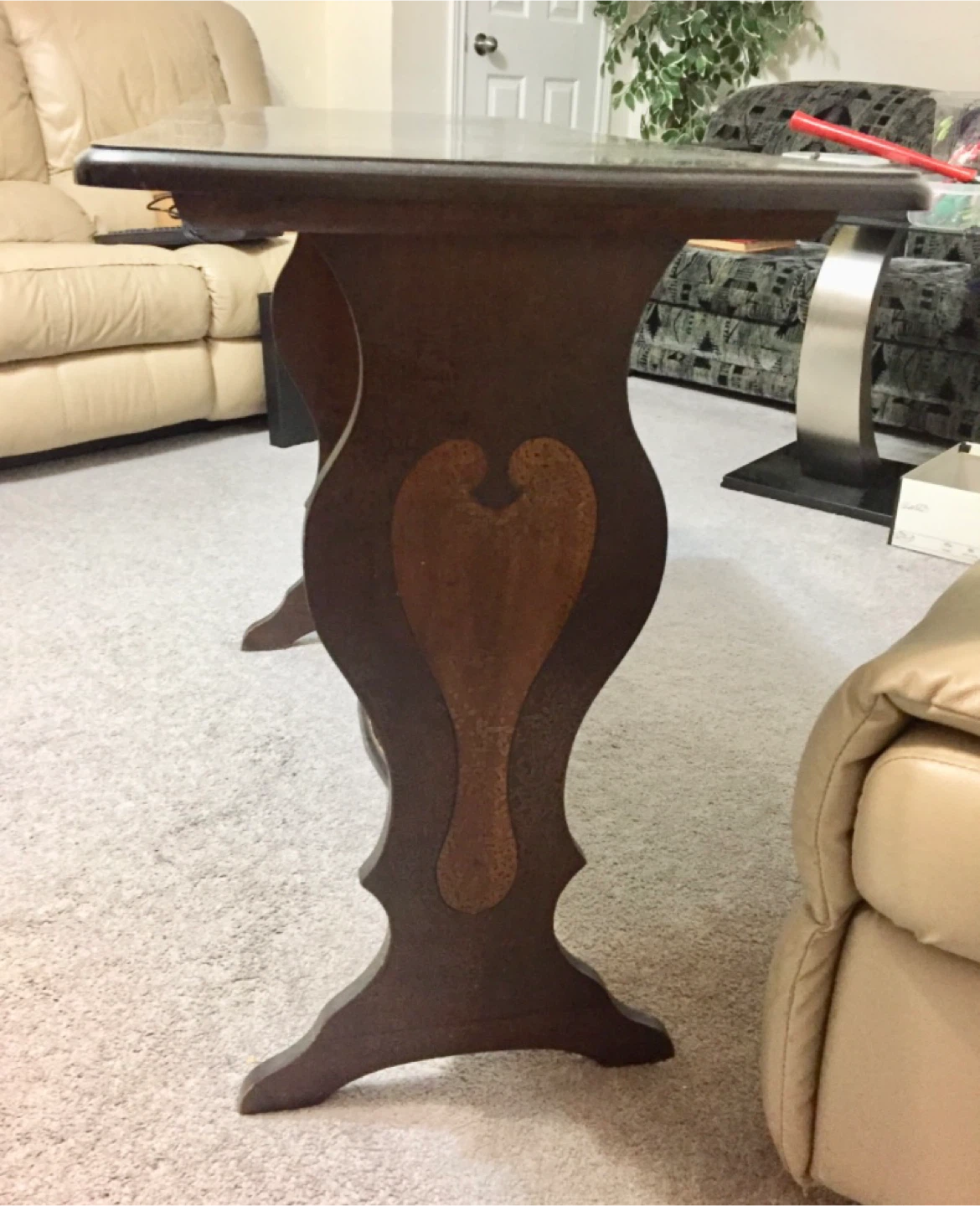 Vintage Dark Wood Accent Table - photo 2