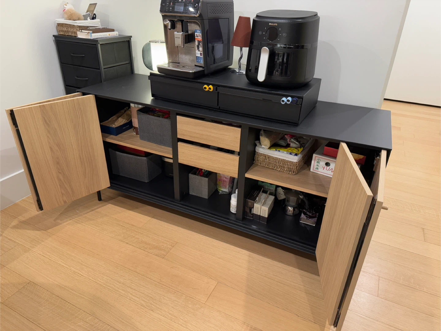 IKEA BOASTAD Sideboard - Black/Oak Veneer - photo 3