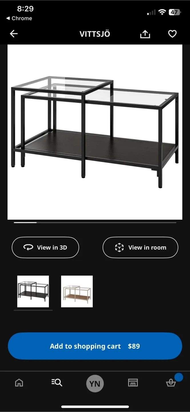 IKEA VITTSJÖ Nesting Coffee Table - Black/Glass image indicator(4)